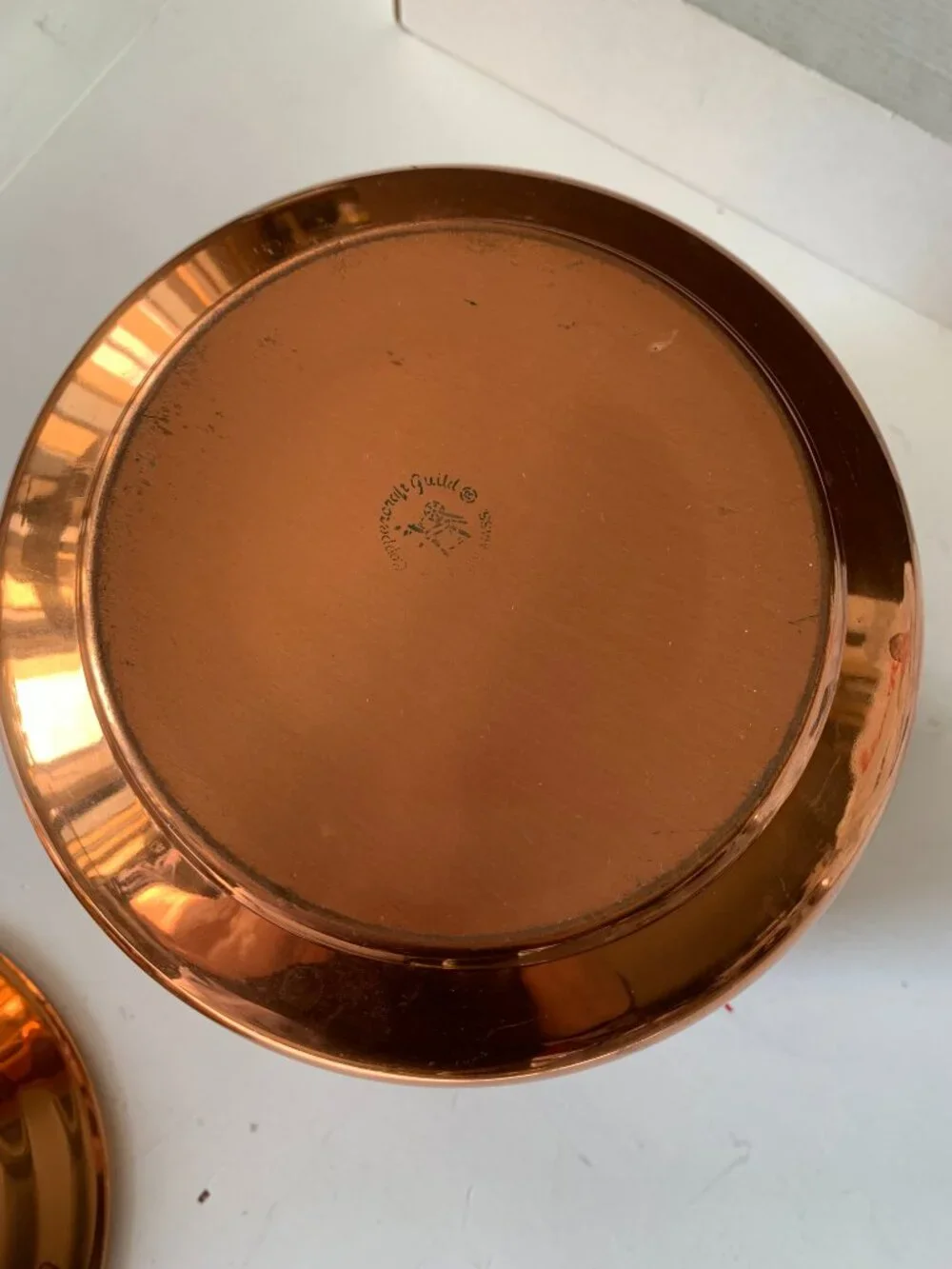 Vintage Coppercraft Guild Copper Ice Bucket w/Lid Brass Lion Head Handles USA